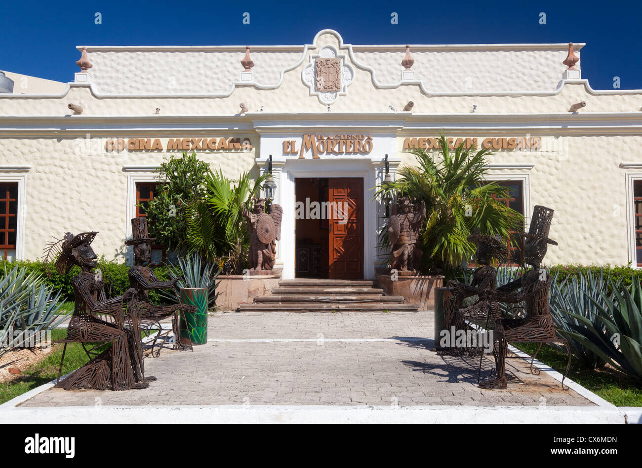 Hacienda El Mortero Mexican Restaurant, Cancun, Mexico Stock Photo