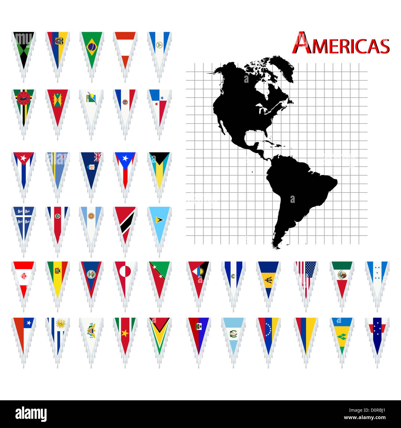 Flags of America Stock Photo