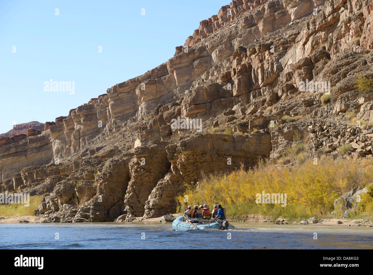 USA, United States, America, Utah, Mexican Hat, North America, four corners, Colorado, Plateau, river, San Juan county, raft, ra Stock Photo