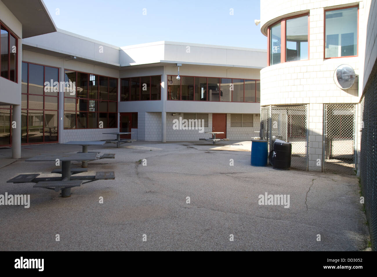 Inner yard area for inmates in a protective custody unit in a maximum security prison, Lincoln, Nebraska. Stock Photo