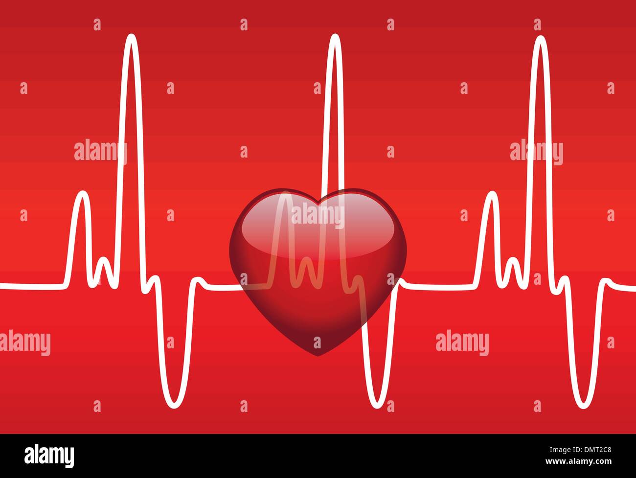 vector heart and heartbeat Stock Vector