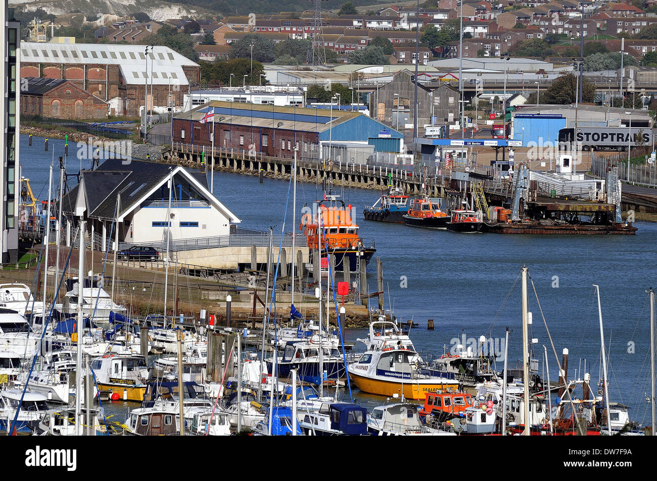 Newhaven harbour and River Ouse East Sussex UK Stock Photo