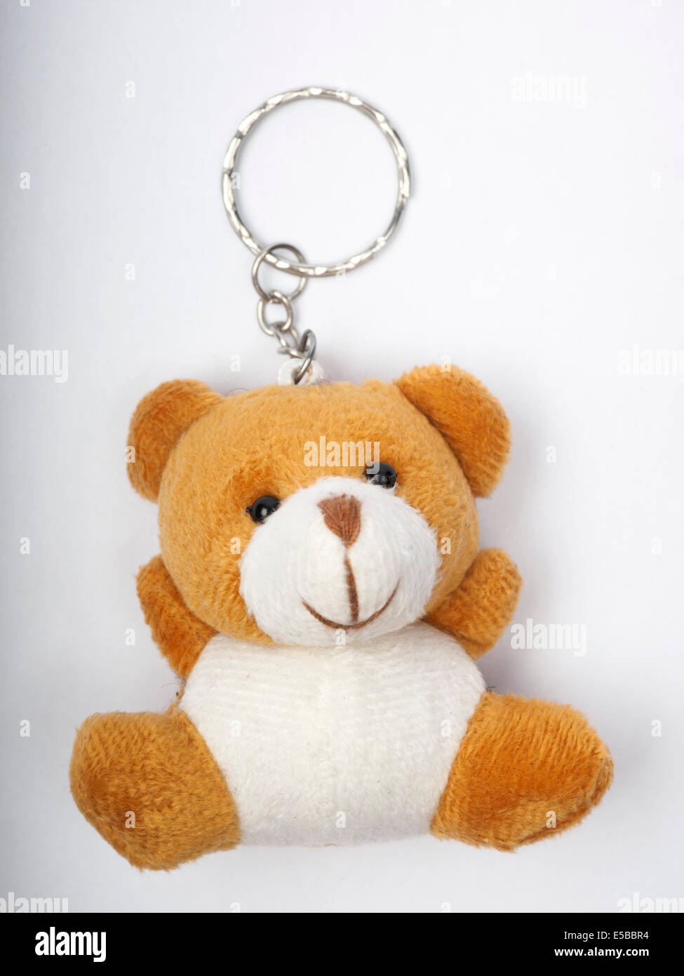 Cute plush toy bear keyring Stock Photo