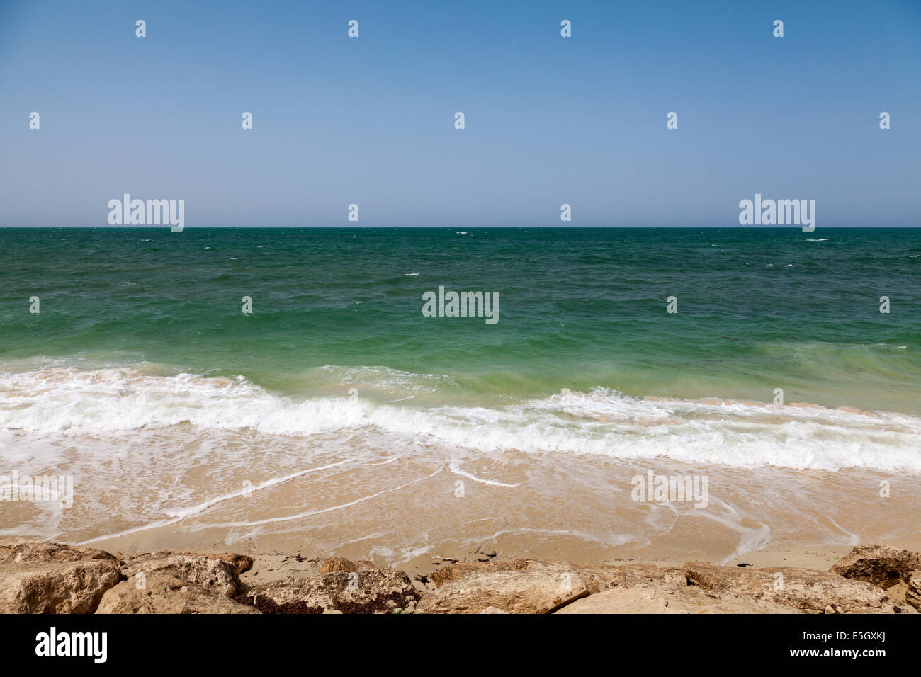 Coast of Persian Gulf in Saudi Arabia Stock Photo