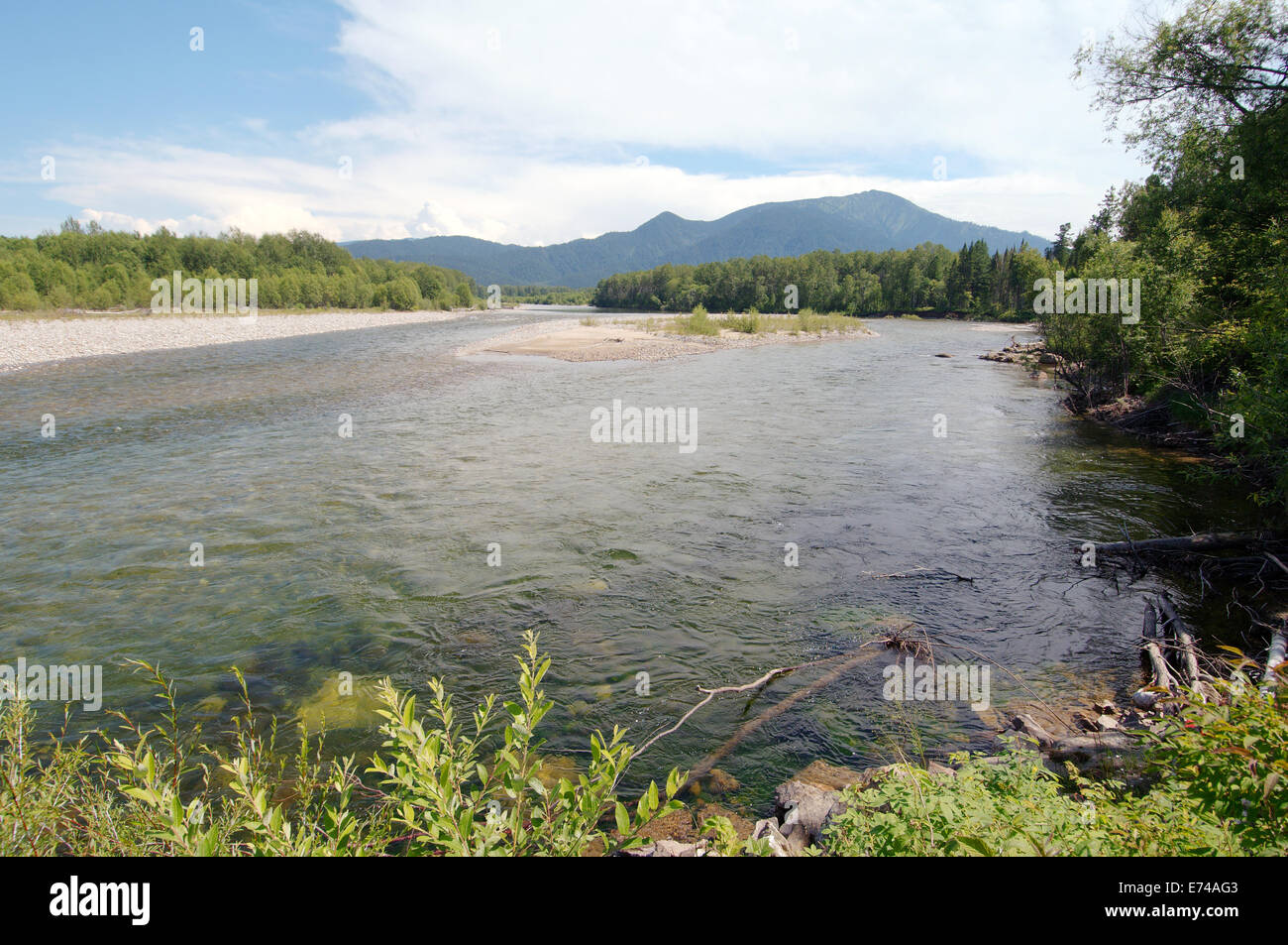 river Novosnezhnaya, Siberia, Russian Federation Stock Photo