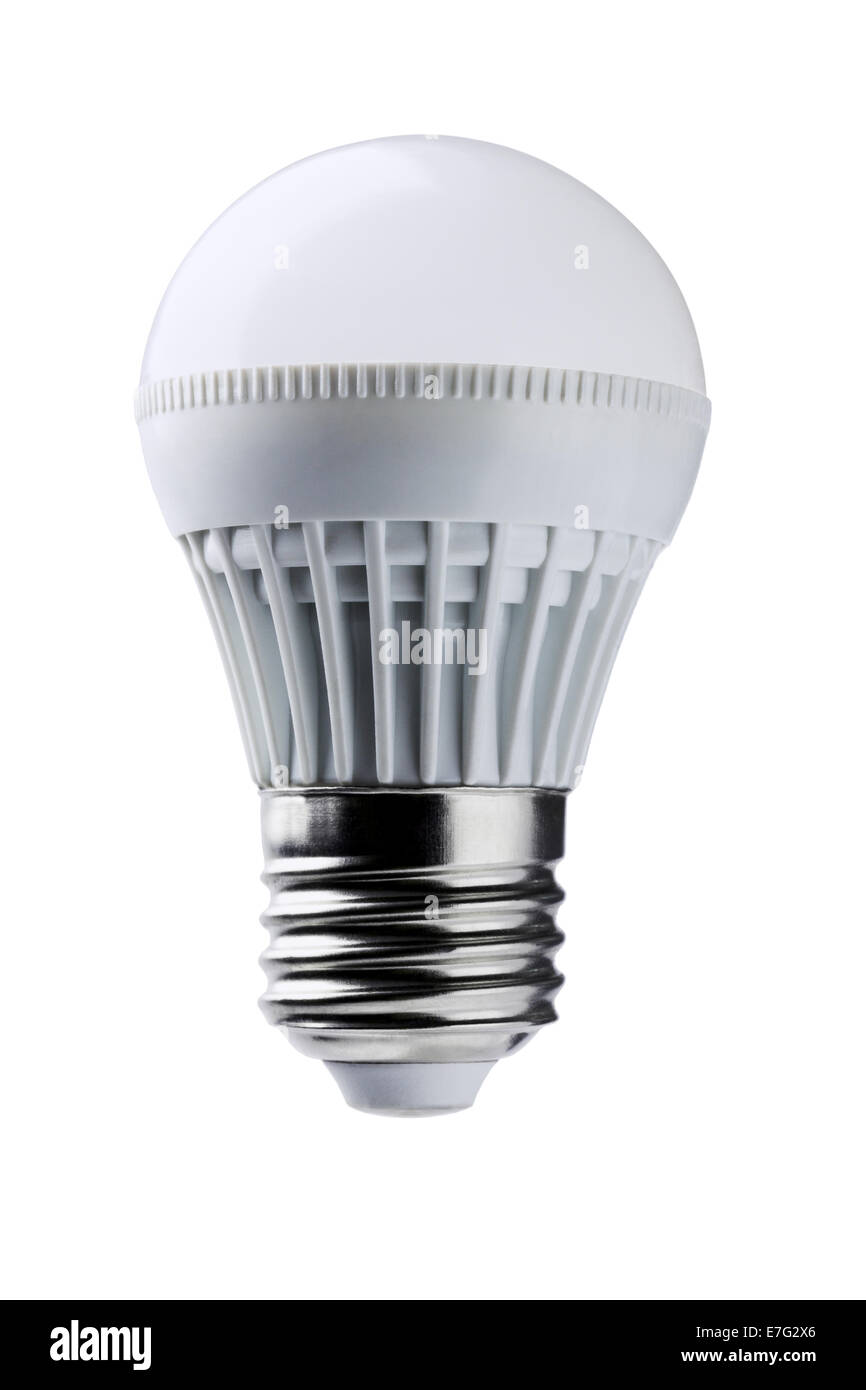 LED Light Bulb On White Background Stock Photo