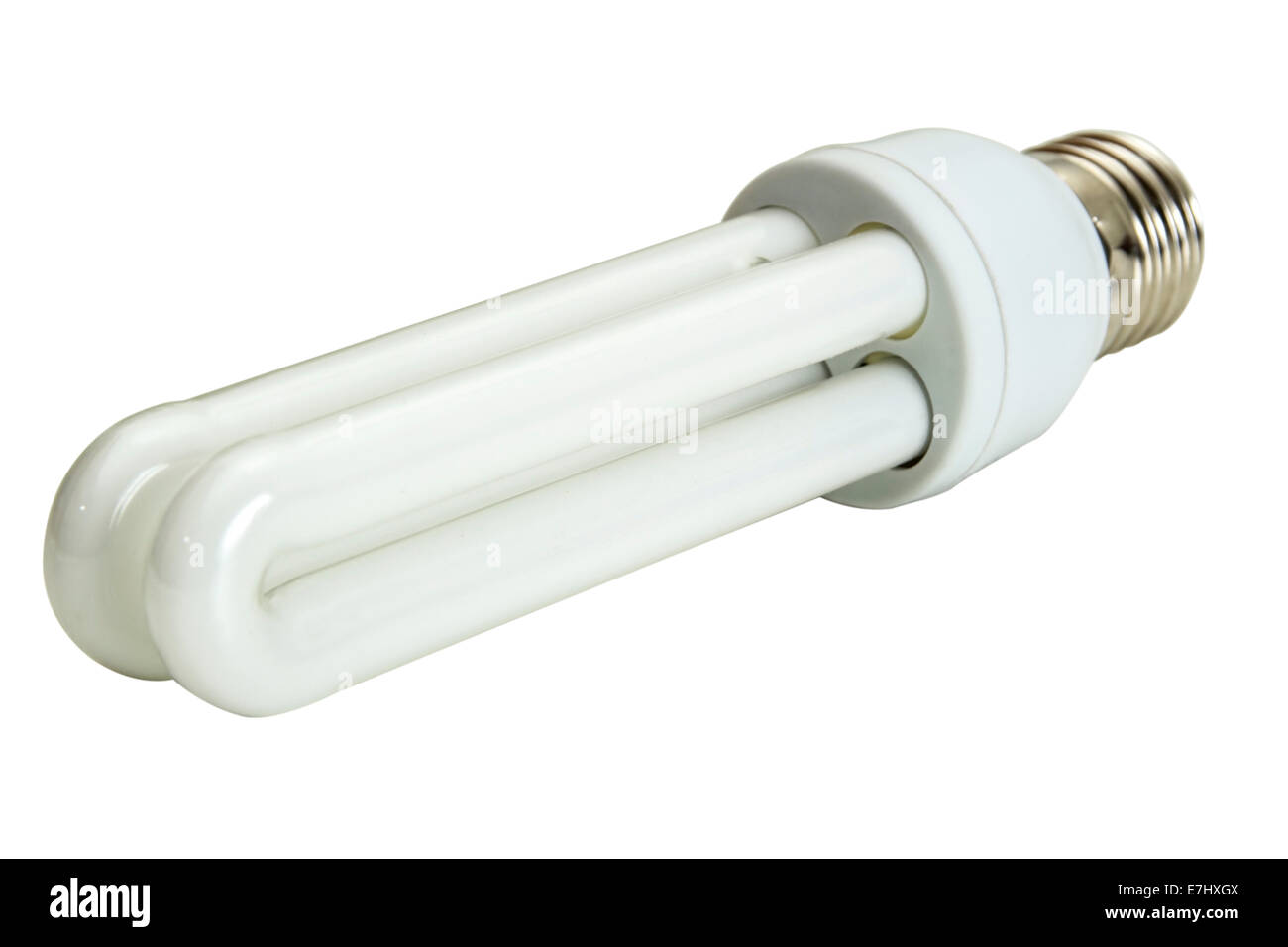 Close up of a white light bulb isolated on white background with clipping path Stock Photo