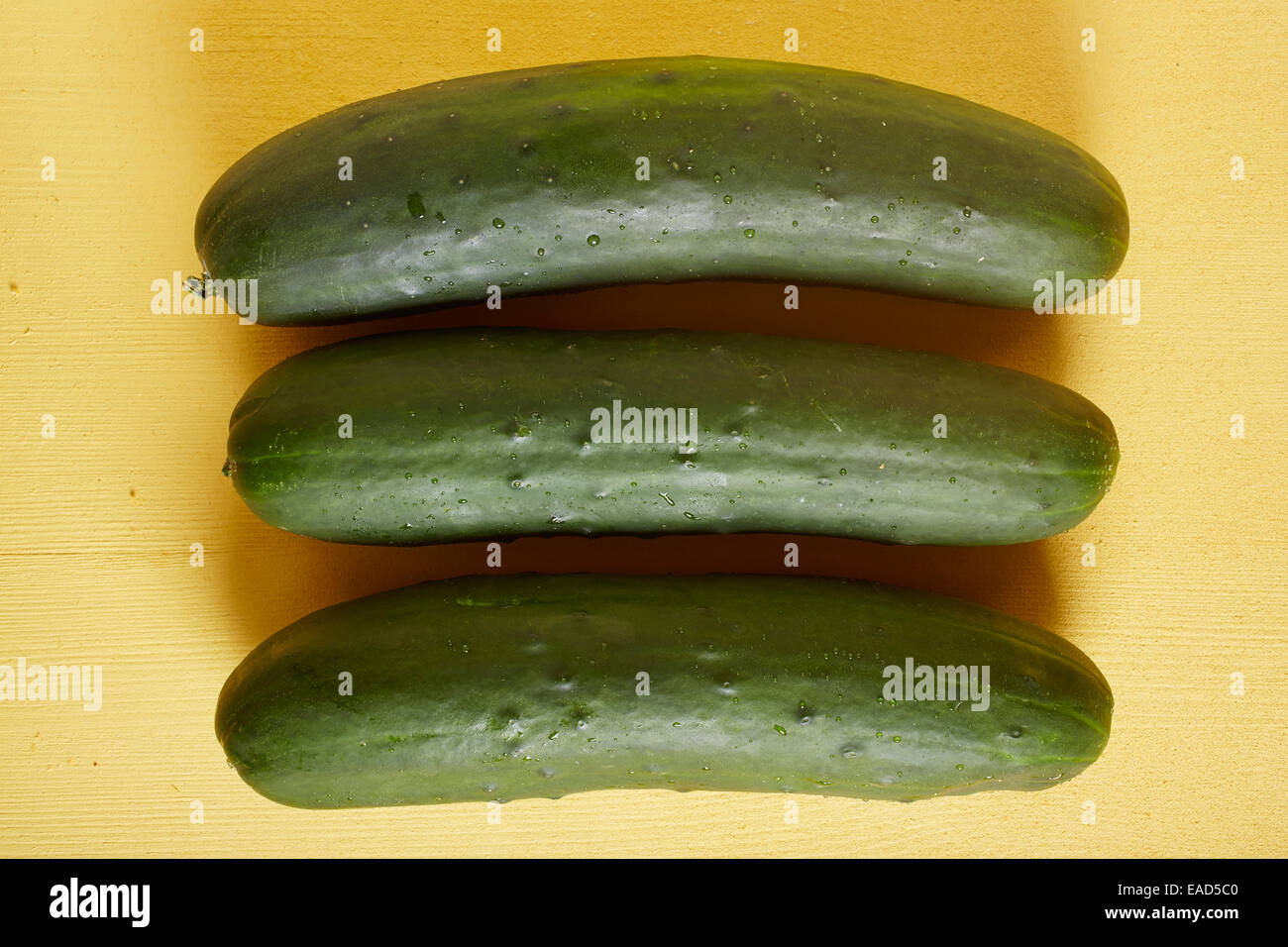 Whole fresh cucumbers Stock Photo