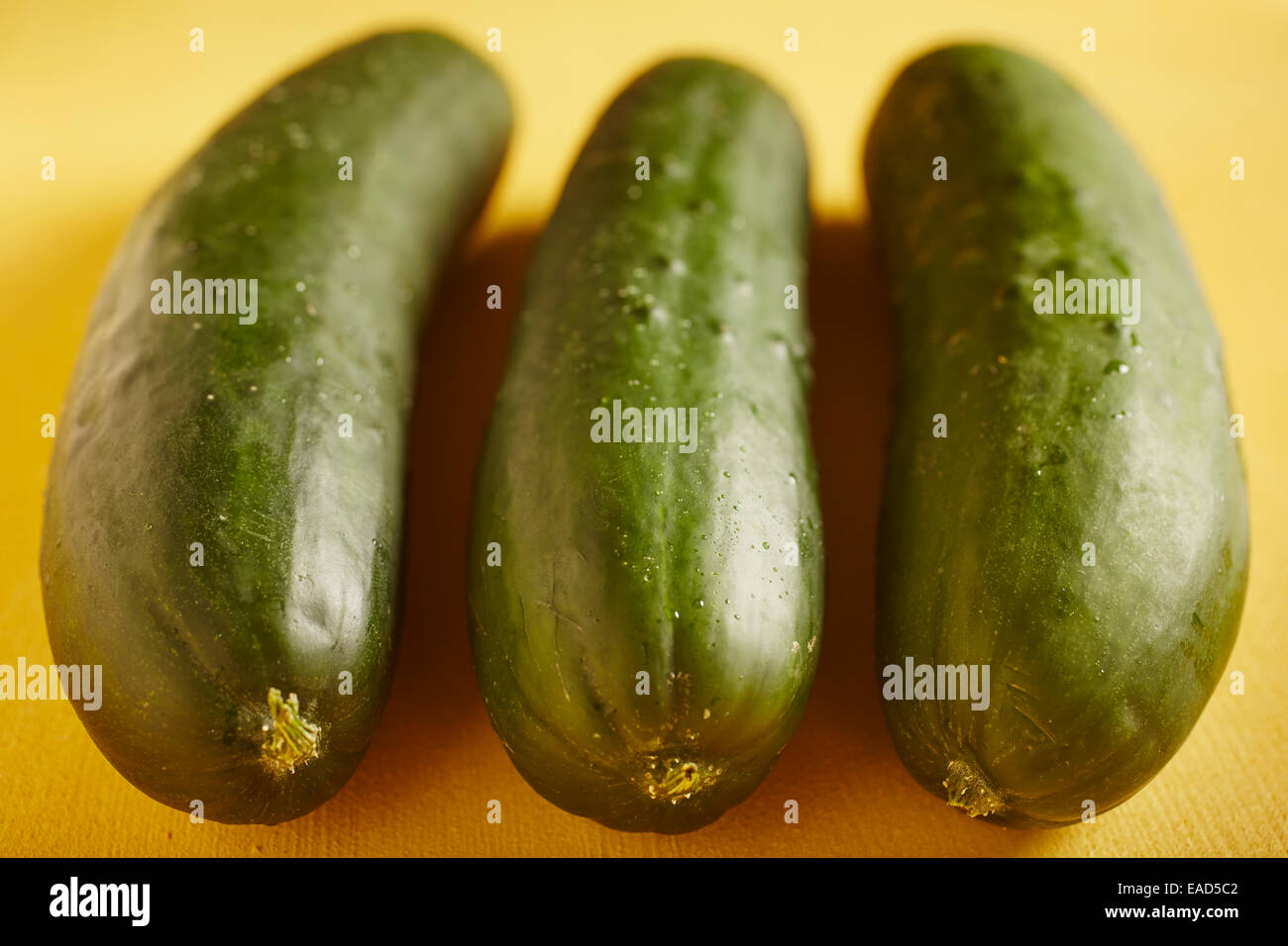 Whole fresh cucumbers Stock Photo