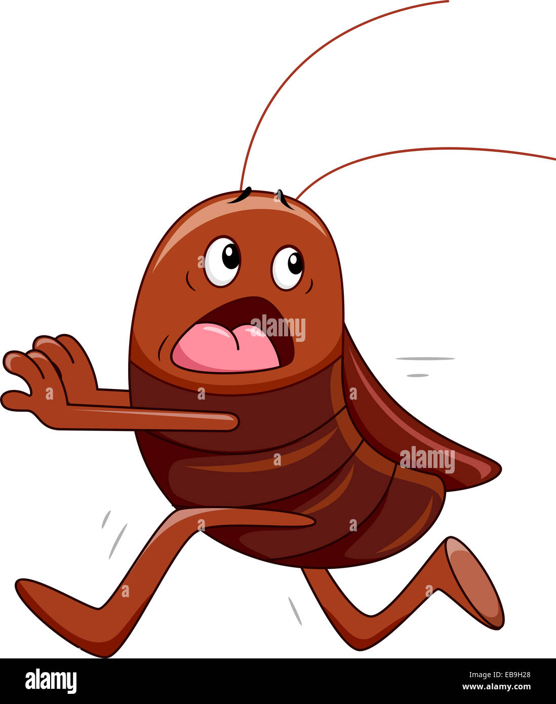 Illustration Featuring a Cockroach Running Away Stock Photo