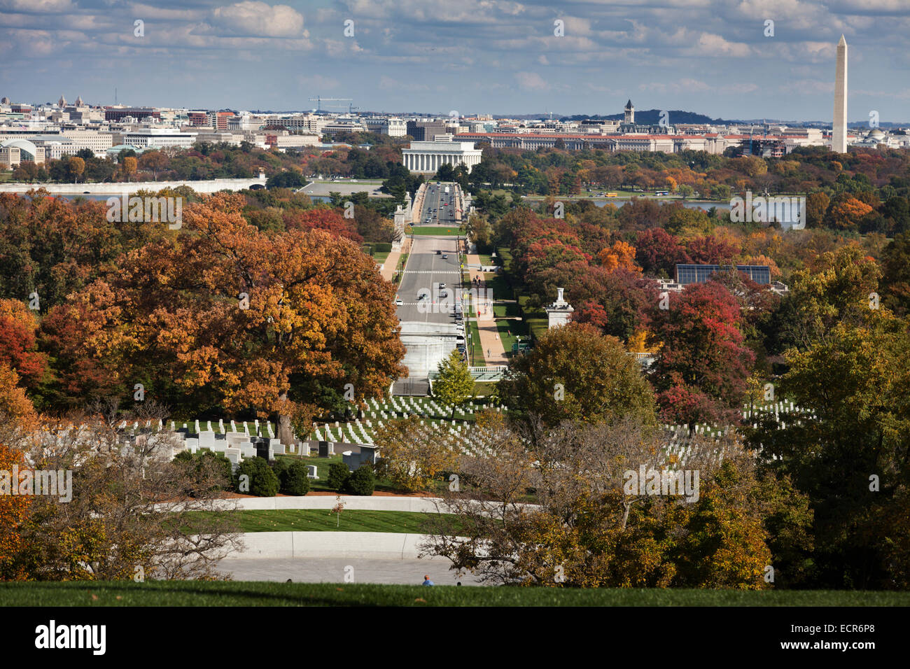 View of Washington DC from Arlington National Cemetery Stock Photo