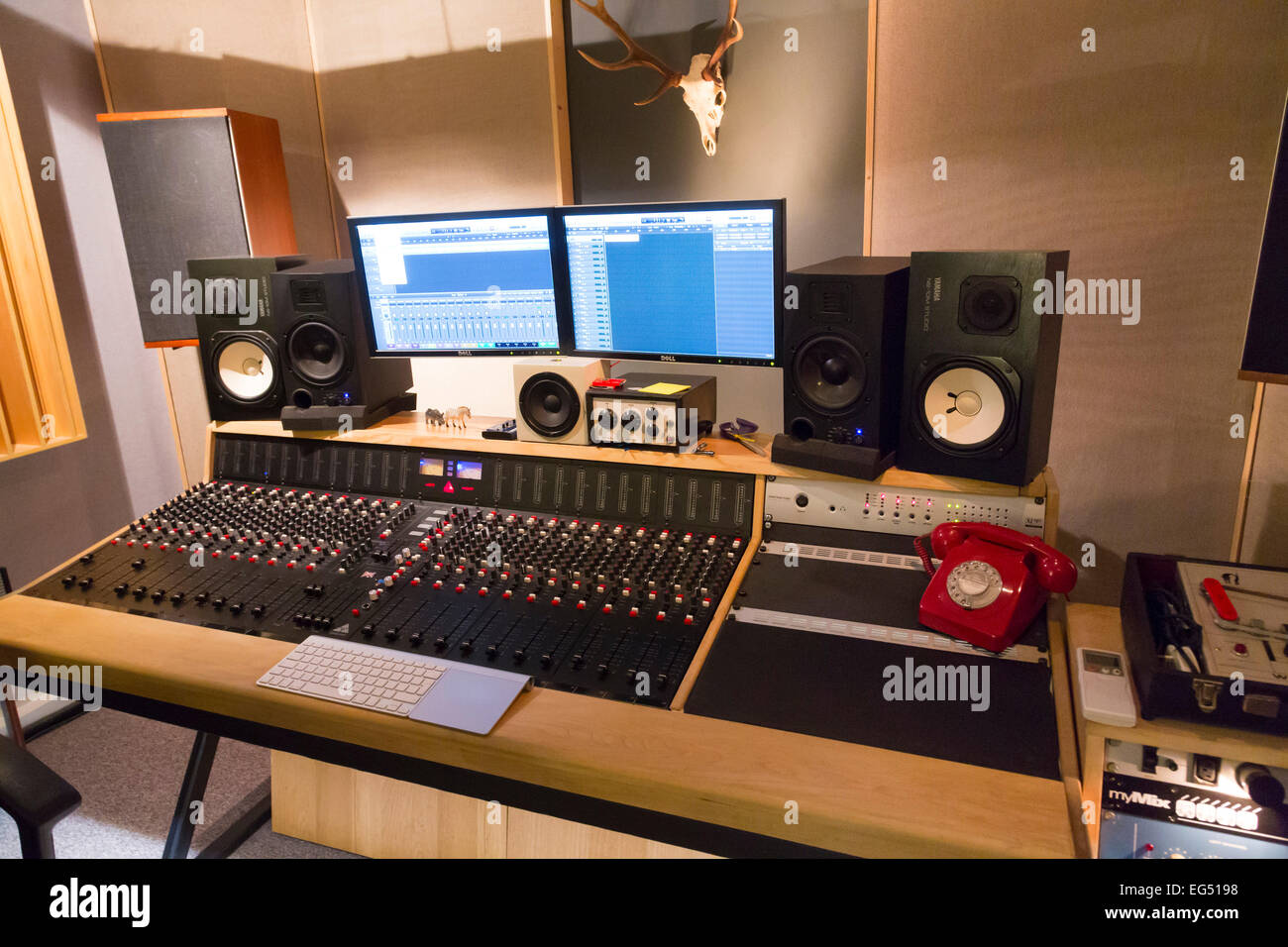 recording studio mixing desk Stock Photo