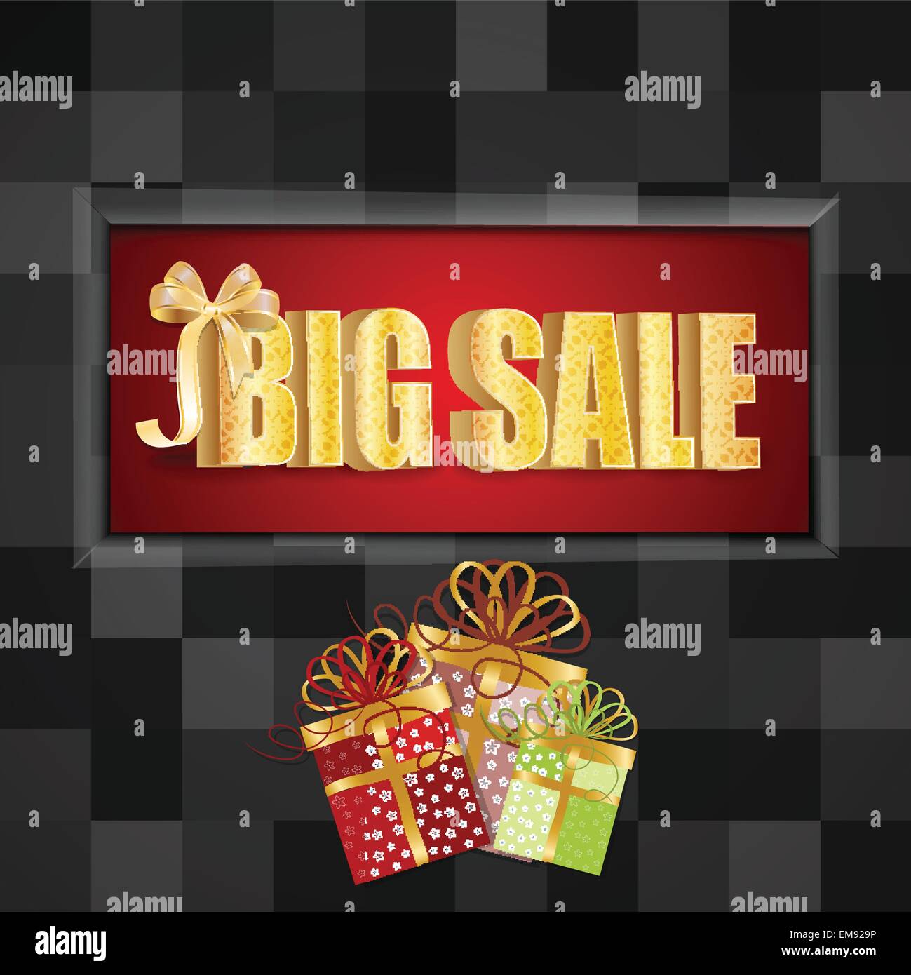 3D big sale, made of pure, beautiful luxury gold Stock Vector