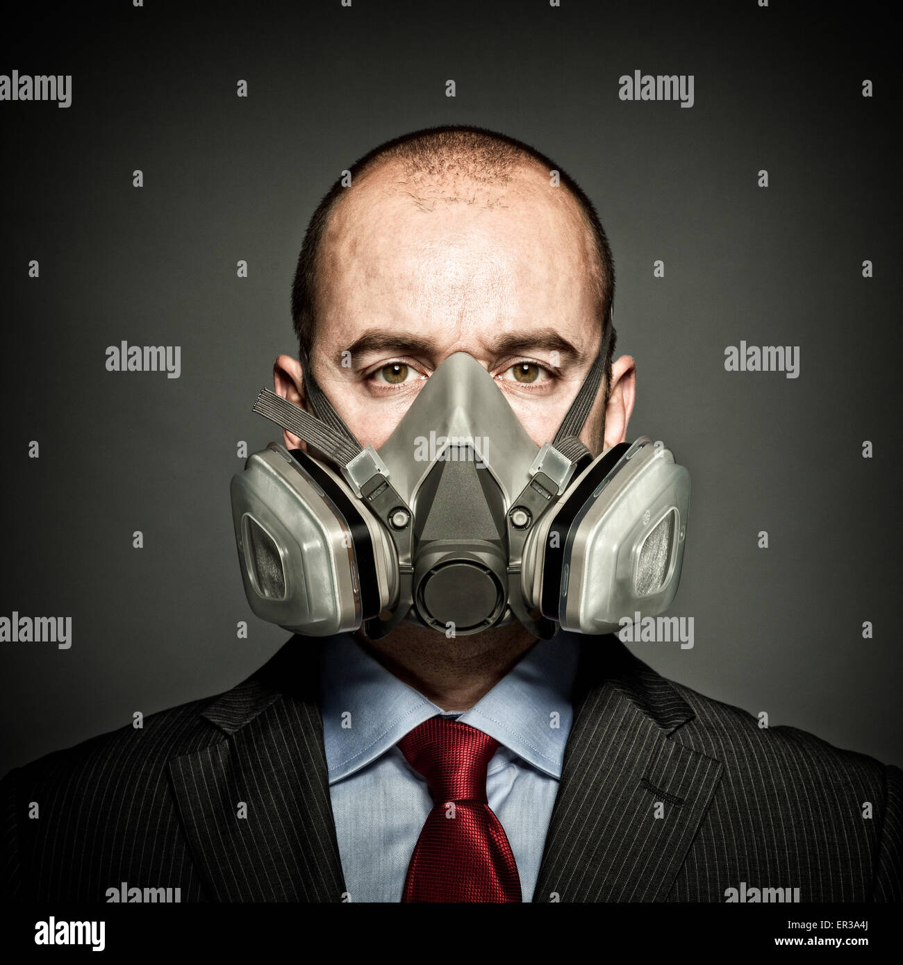 portrait of businessman wear protection mask Stock Photo