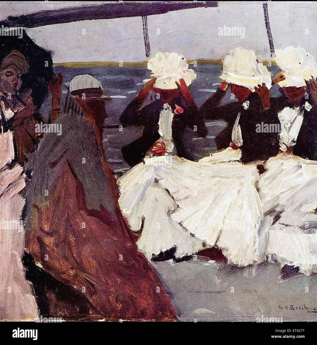 George Hendrik Breitner  Promenade Deck with Three Ladies Stock Photo