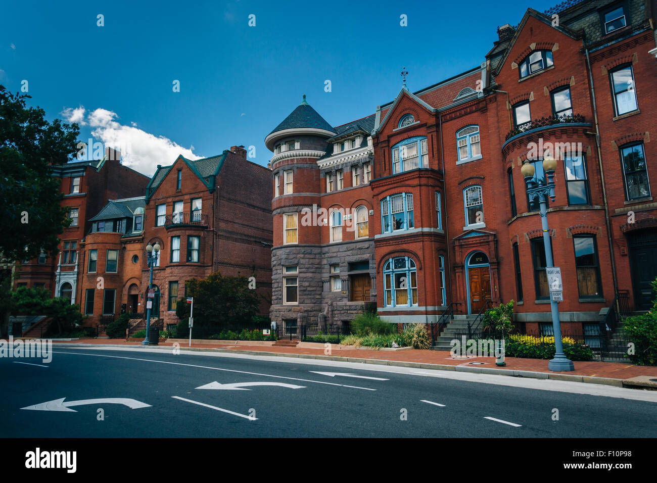 Historic houses at Logan Circle, in Washington, DC. Stock Photo