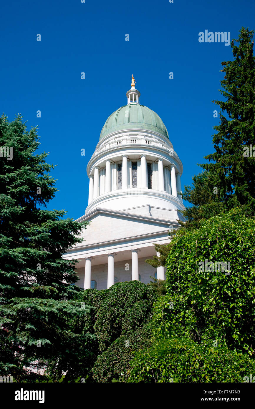 Historic Maine State Capitol Building, Augusta Maine, the state capital Stock Photo