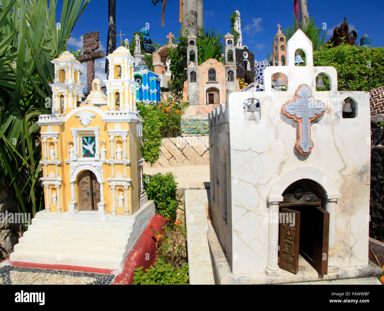 Mexican Cemetery in Xcaret Park, Yucatan Peninsula, Mexico Stock Photo