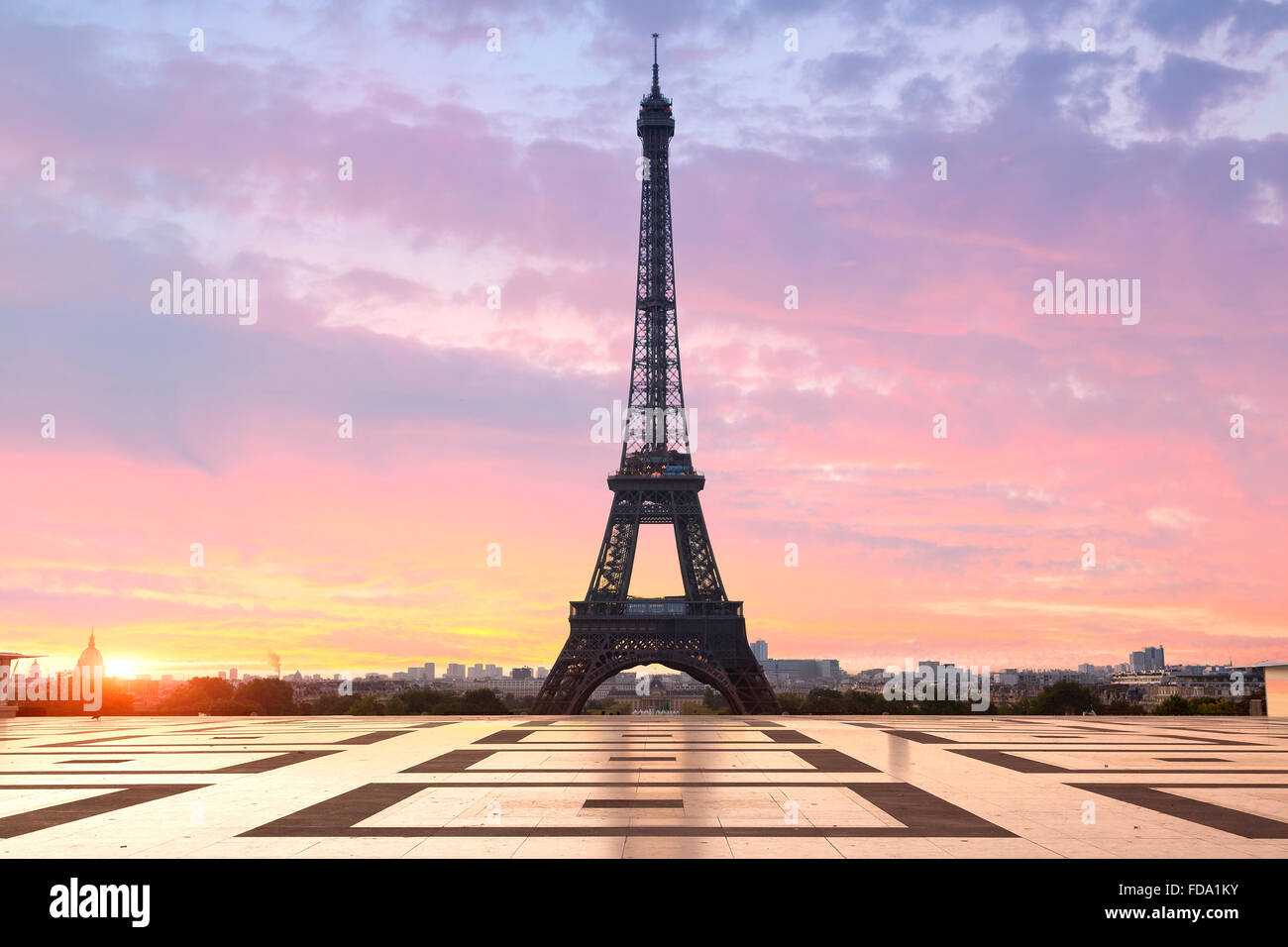 Paris, Eiffel tower at sunrise Stock Photo