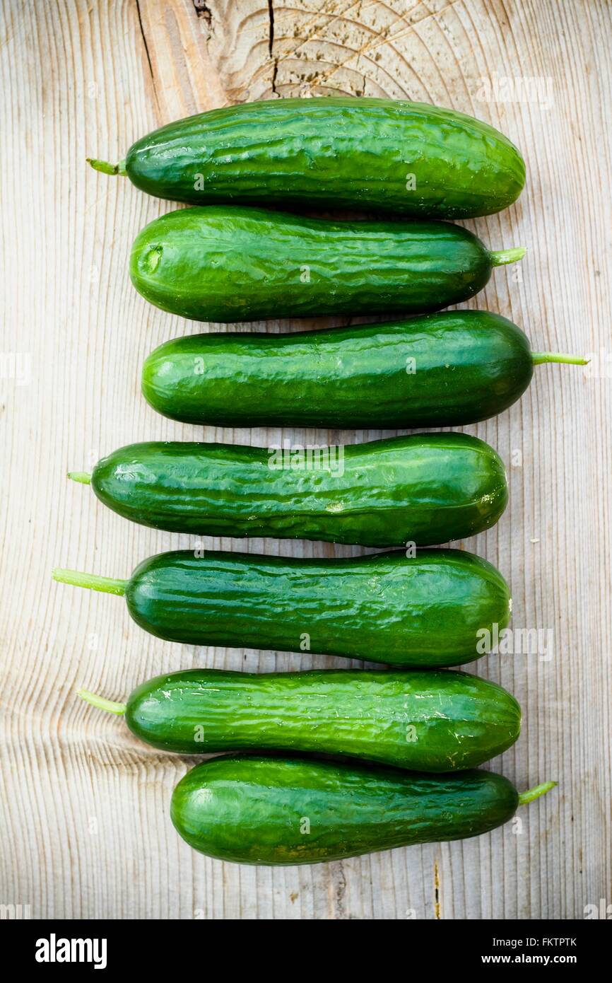 Fresh green cucumbers Stock Photo