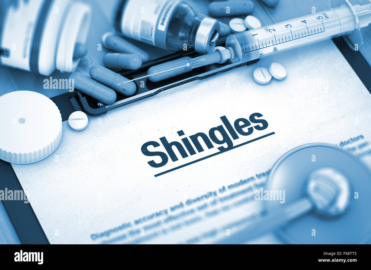 Shingles Diagnosis. Medical Concept. Stock Photo