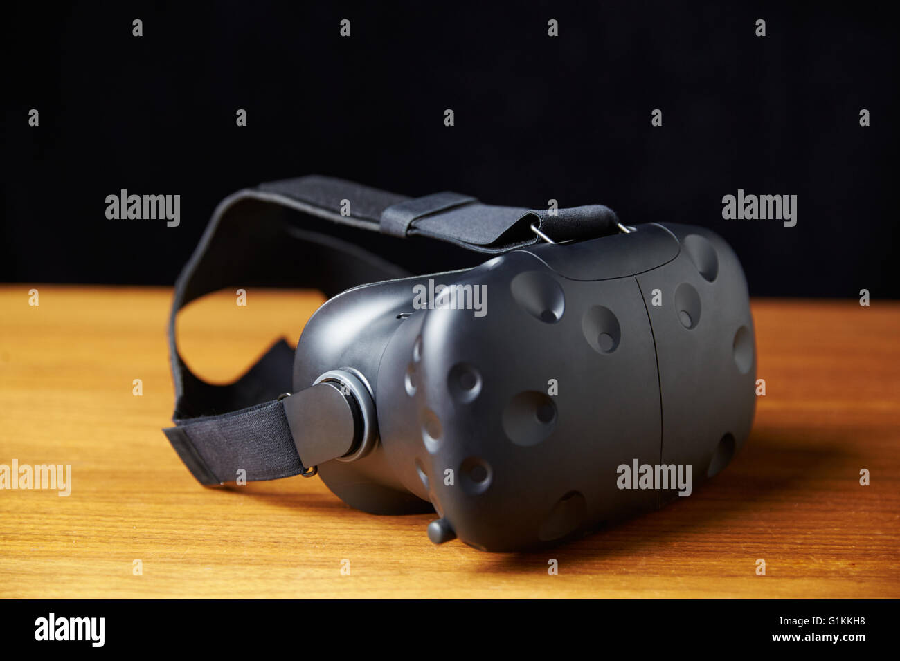 Virtual Reality Headset On Wooden Background Stock Photo