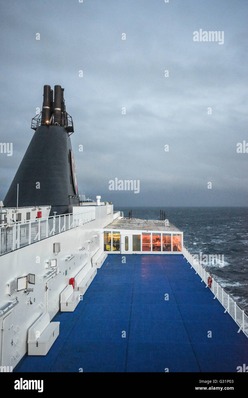 Denmark, views over the upper deck of a ferry of Smyril Line Stock Photo