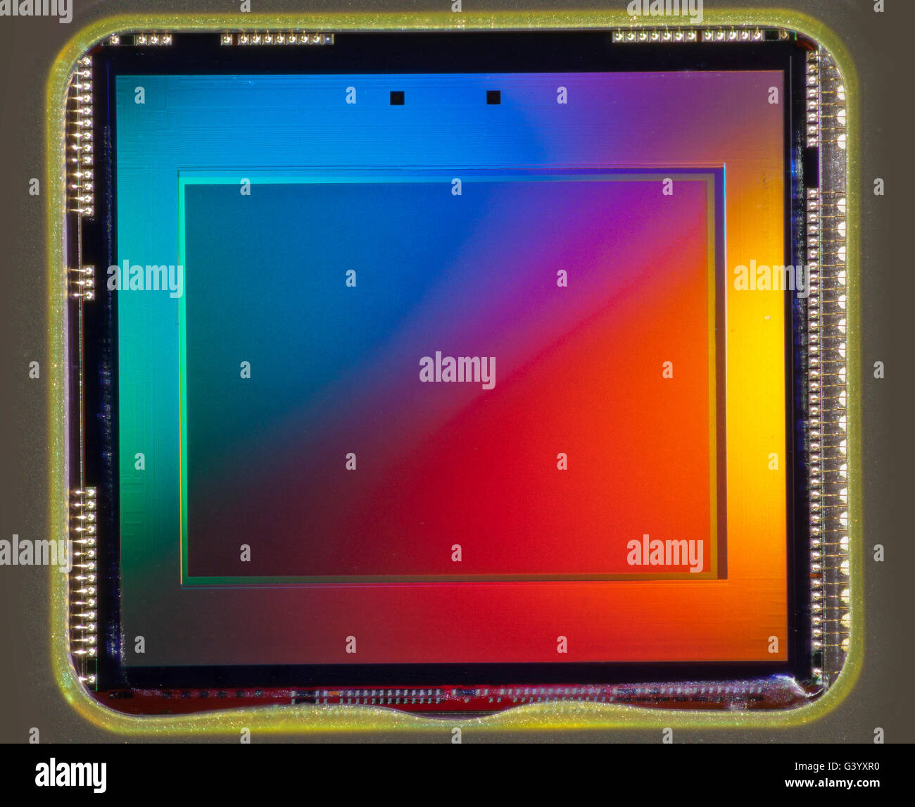 Tiny CCD imaging chip from an amateur consumer camera (approx 3mp) Stock Photo