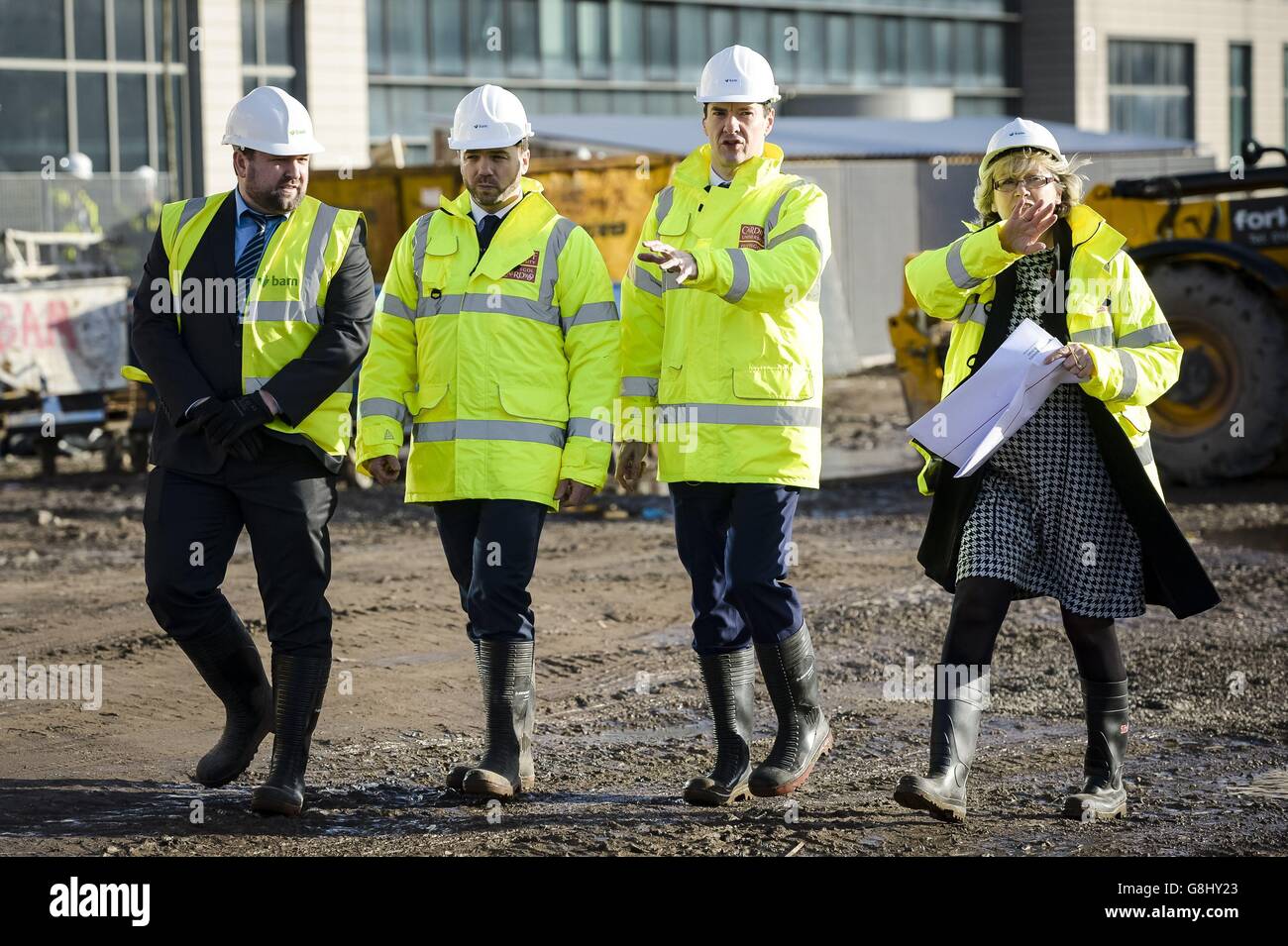 s Brain Research Imaging Centre (CUBRIC) building during his visit to the Cardiff inWales, prior to delivering a speech. Stock Photo