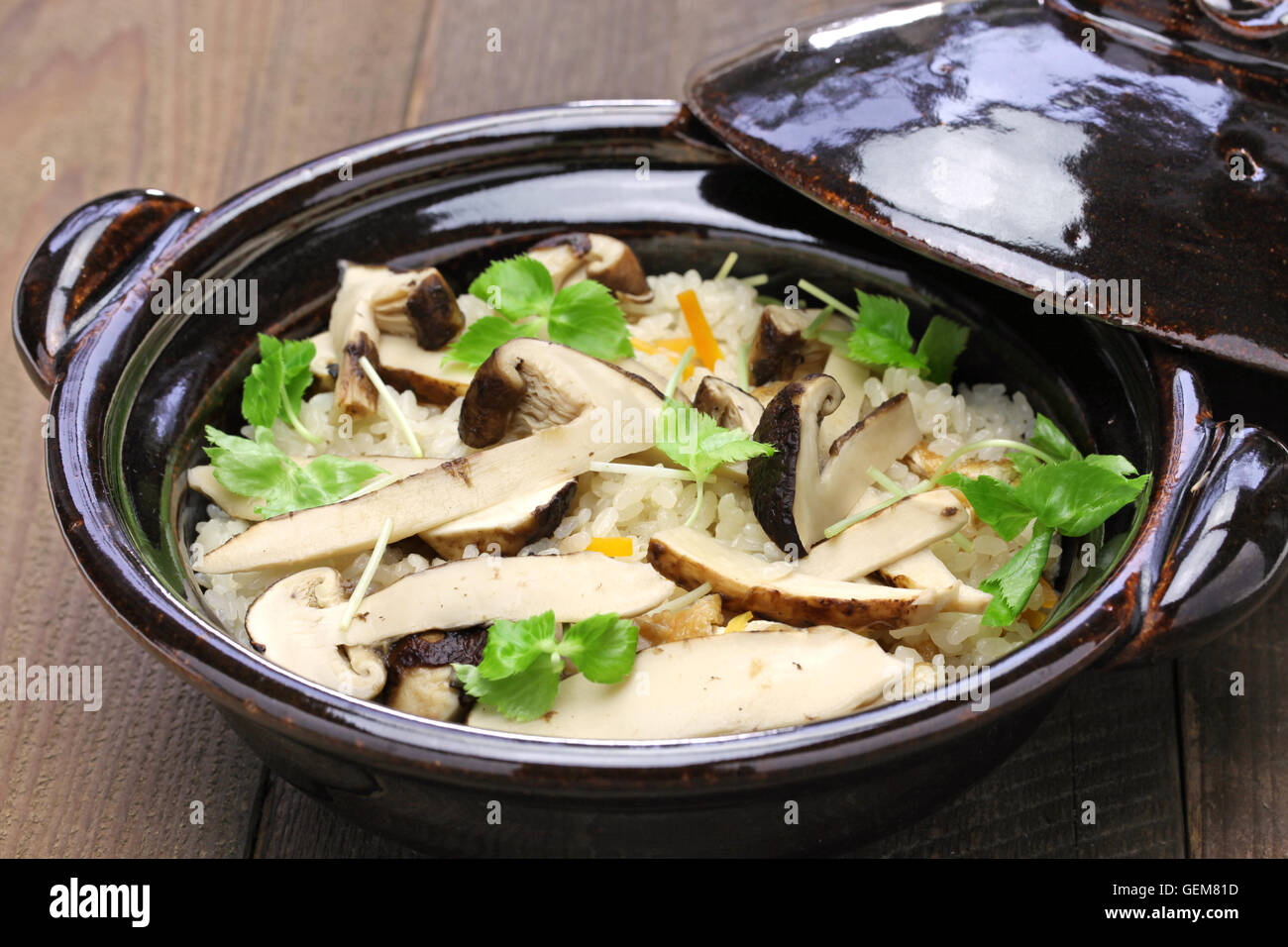 matsutake gohan, rice cooked with matsutake mushroom, japanese food Stock Photo