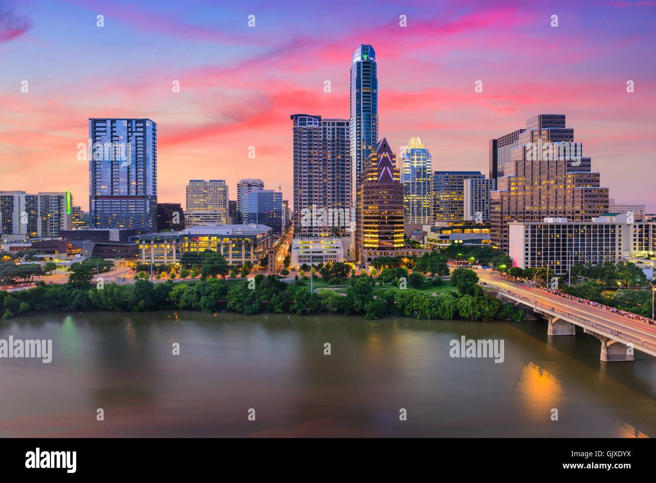 Austin, Texas, USA downtown skyline. Stock Photo