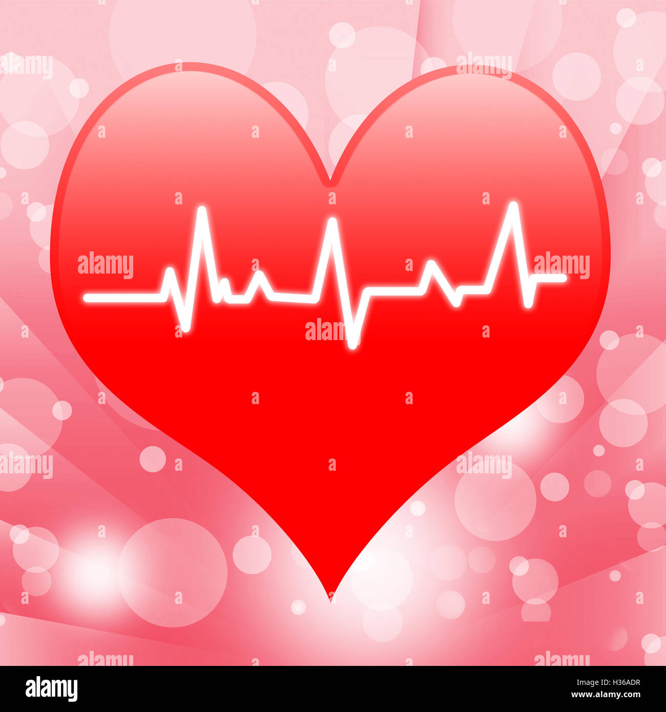 Electro On Heart Shows Beating Heart Or Heartbeat Stock Photo