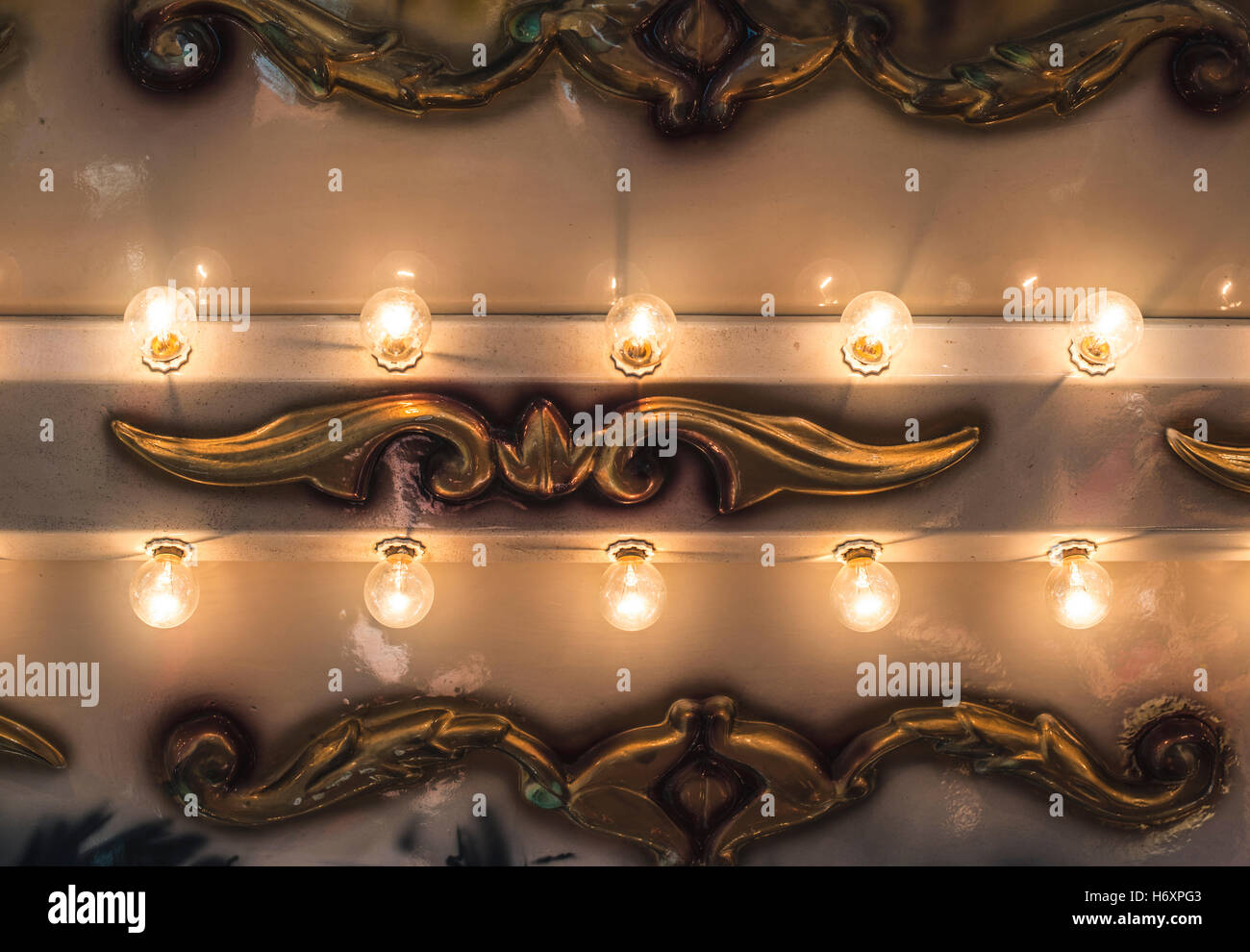 Luna Park lights close up Stock Photo