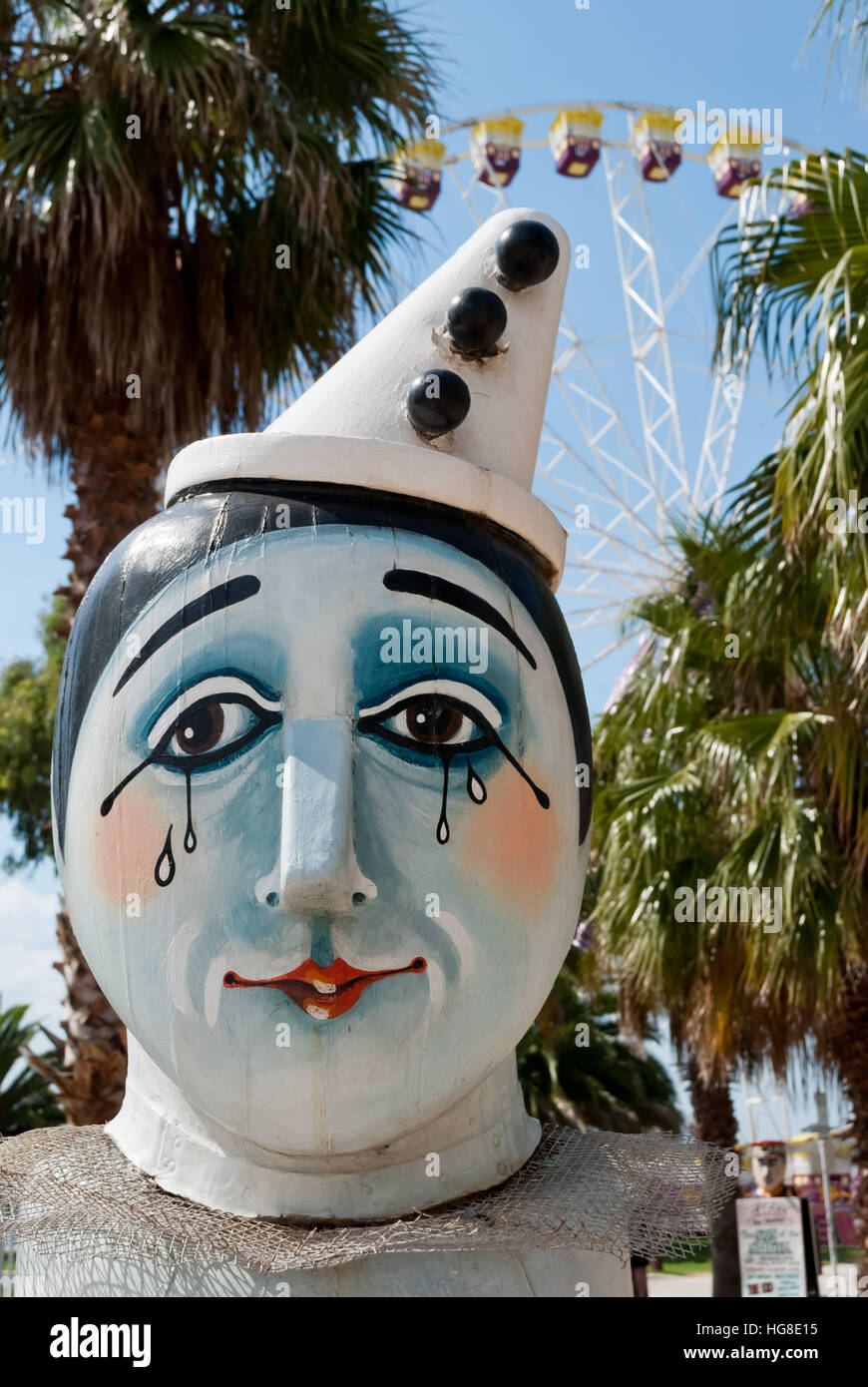 Clown head in a Lunapark Stock Photo