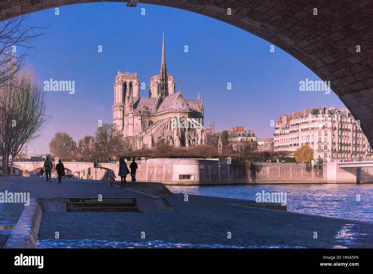 Paris in the winter morning, France Stock Photo