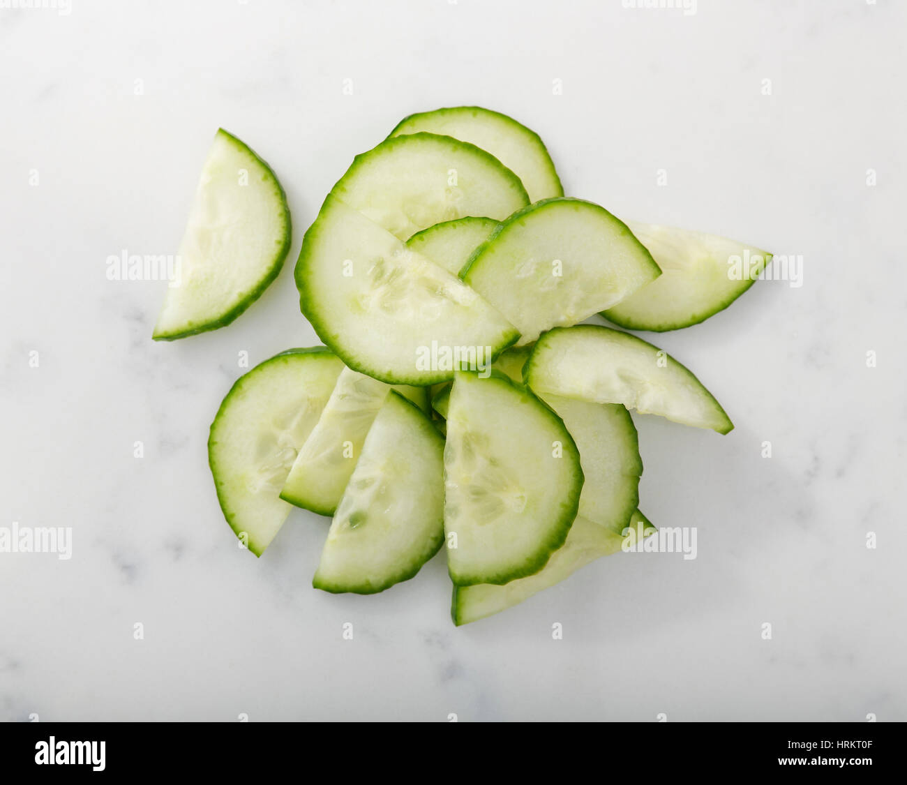 A pile of sliced cucumbers Stock Photo