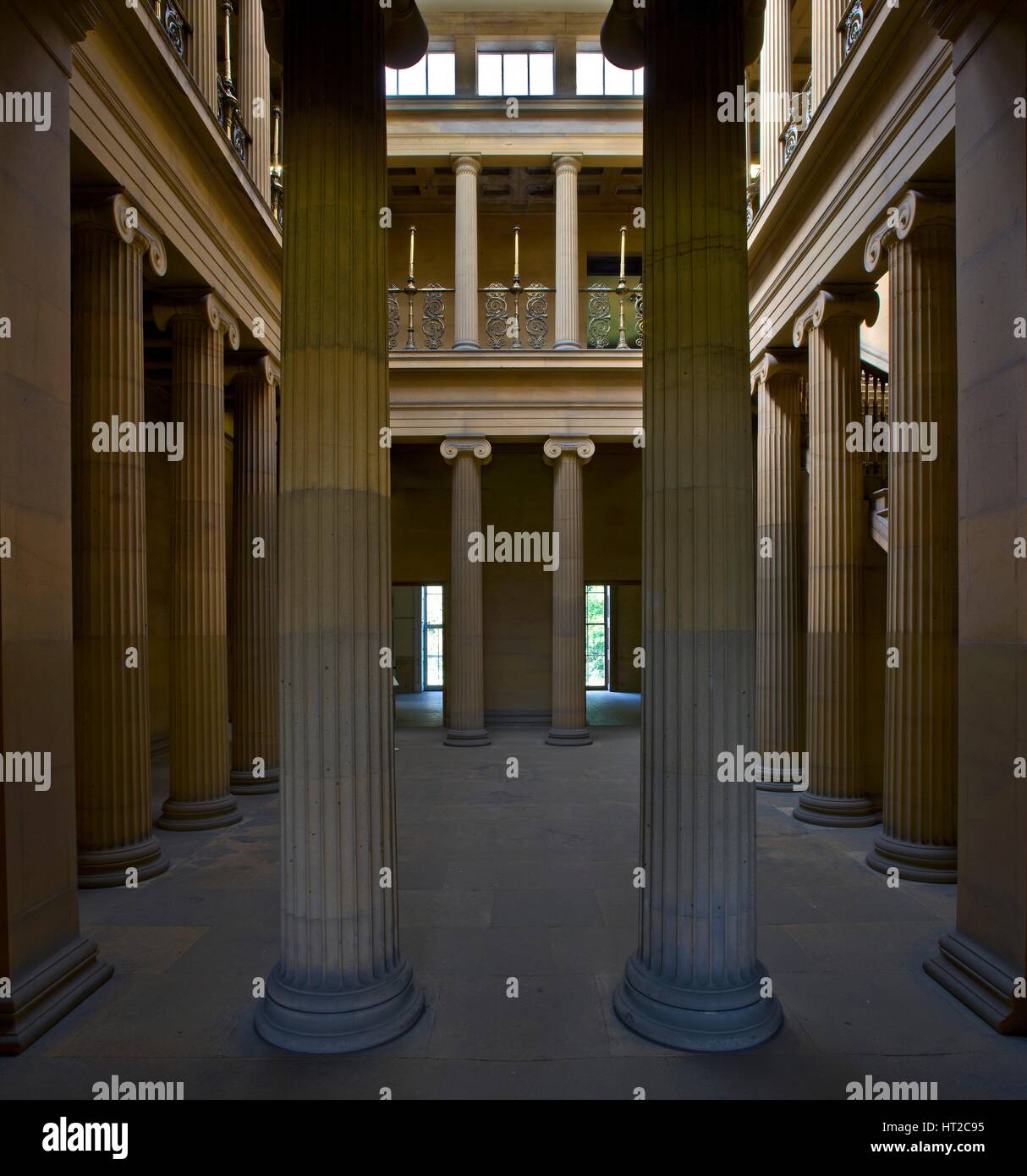 The Pillar Hall, Belsay Hall, Northumberland, 2009. Artist: Graeme Peacock. Stock Photo