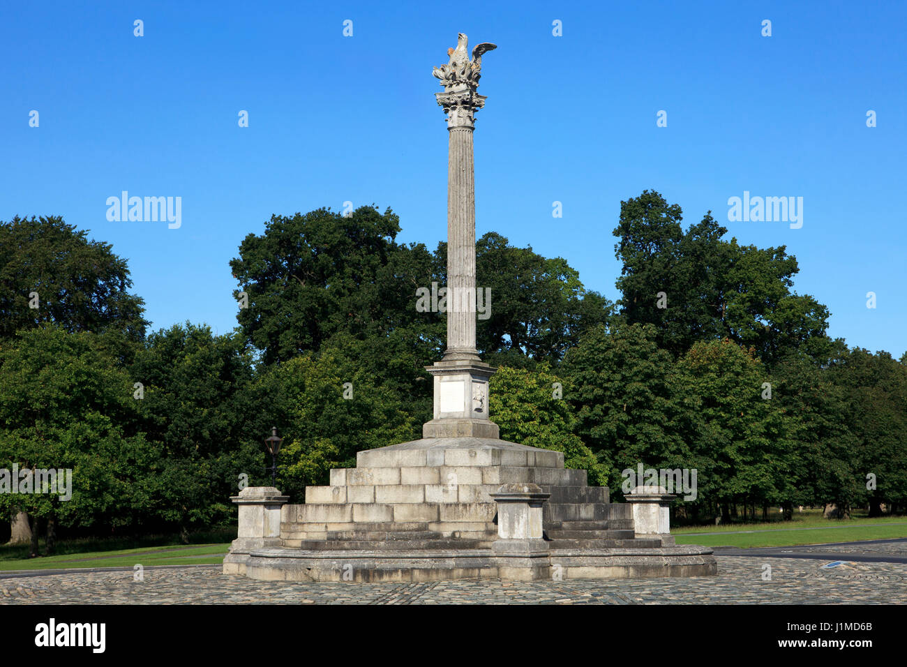 The Phoenix Monument at the Phoenix Park in Dublin, Ireland Stock Photo