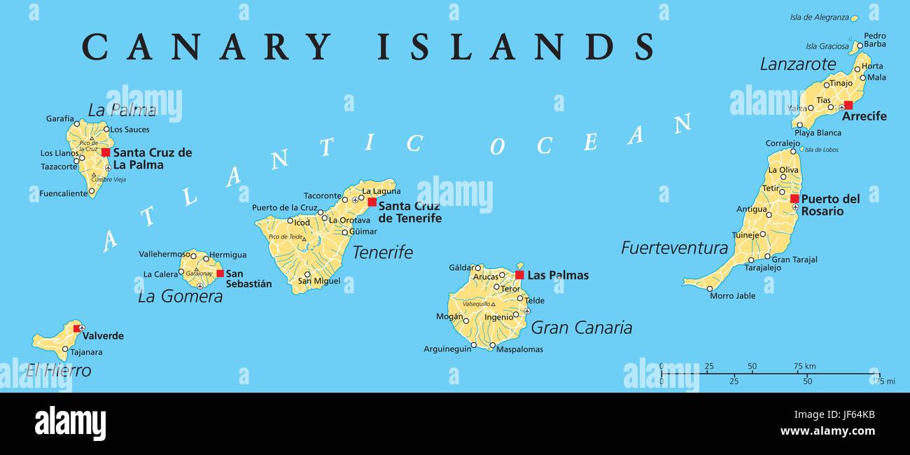 Where Are The Canary Islands Located On A World Map - United States Map