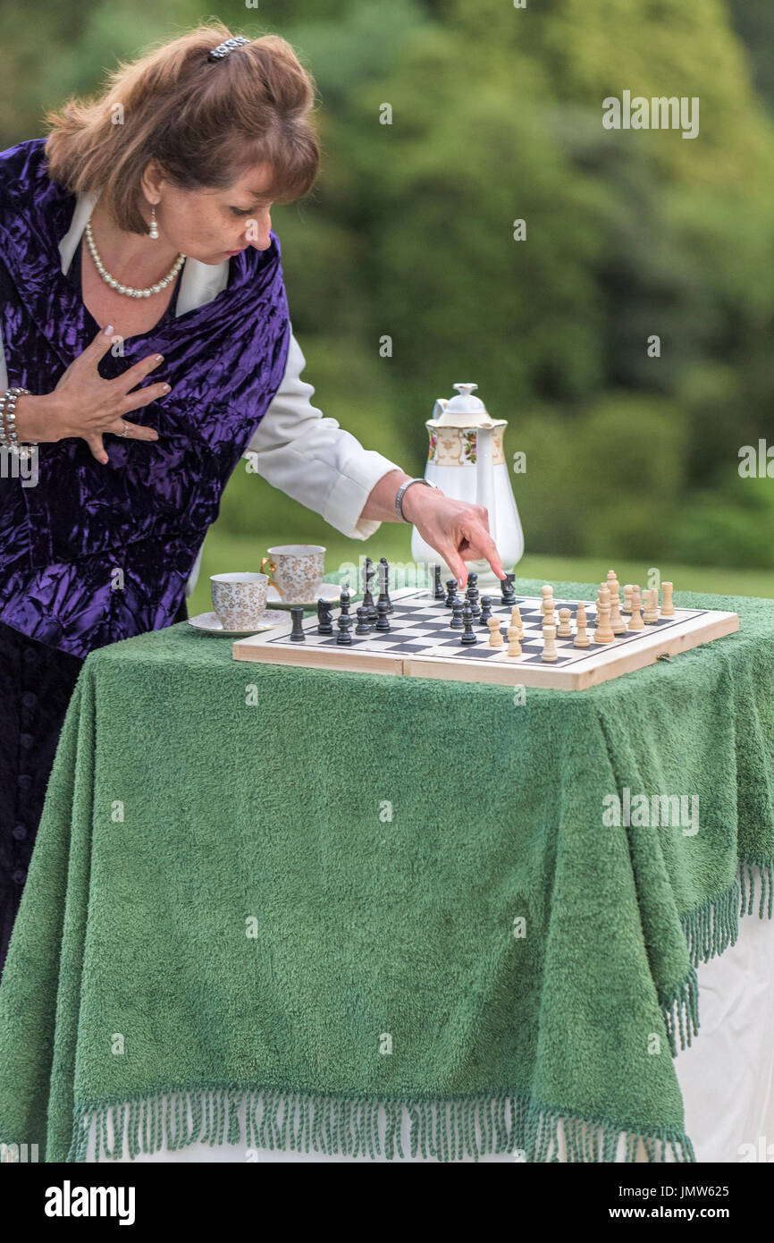 Theatre company Finding the Will performing Bard Heads at Trebah Garden in Cornwall. Stock Photo