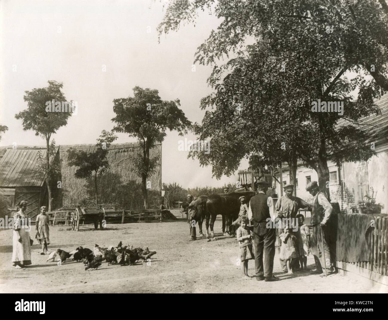 Volga Germans in Russia, ca. 1910-1930. In Sept. 1941, 512,000 were forced into internal exile in USSR, sent to Siberia and Kazakhstan. Men between the ages of 15 and 55 were separated from their families for forced labor camps. Catherine the Great invited Europeans (except Jews) to emigrate to Russia where they would be allowed to maintain their language and culture. (BSLOC 2015 13 112) Stock Photo