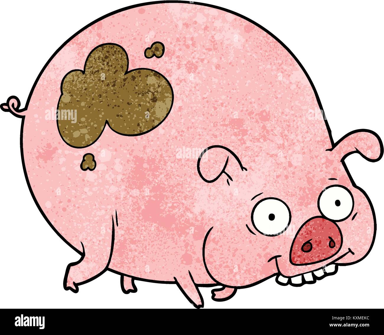 cartoon muddy pig Stock Vector