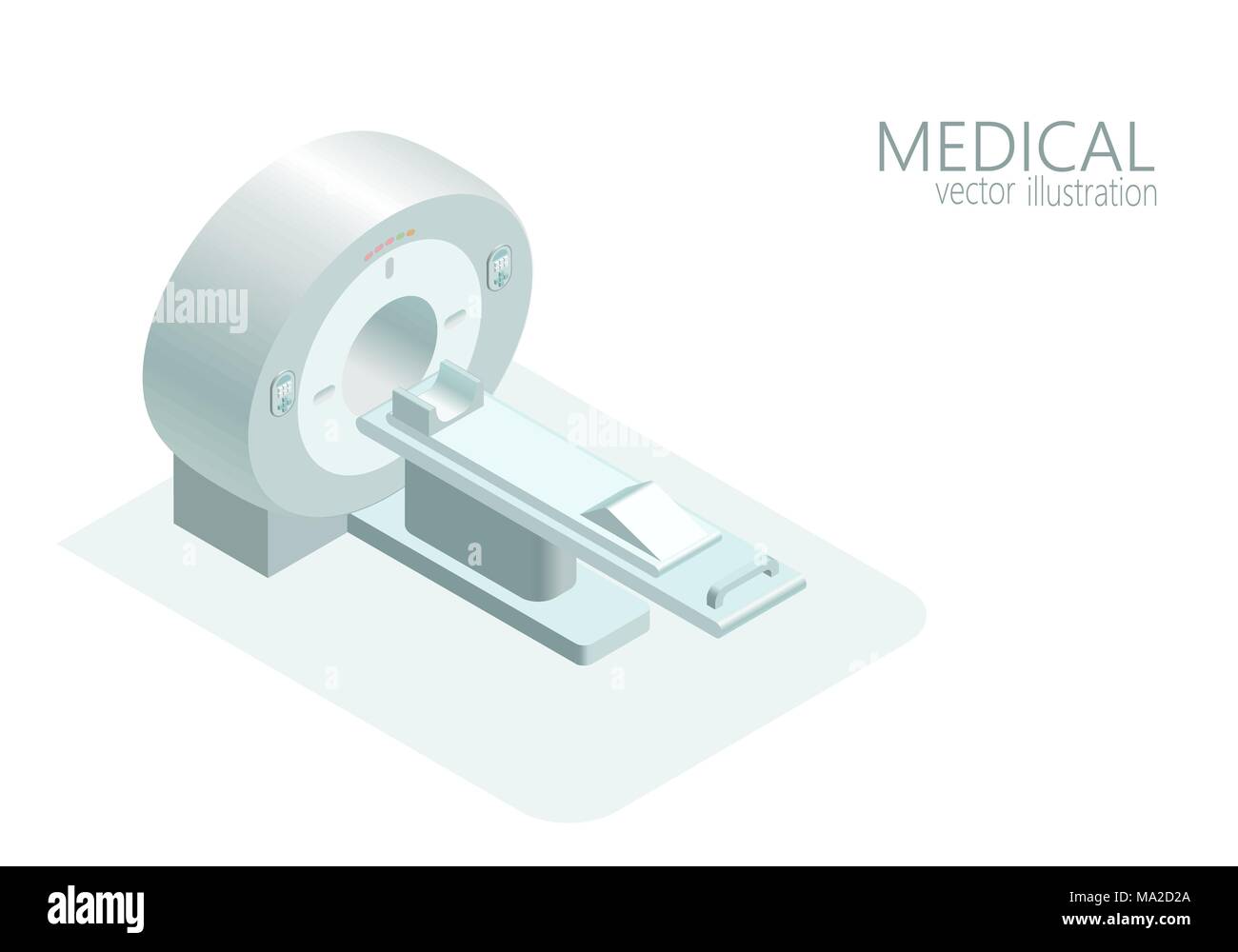 MRI computed tomography concept magnetic resonance imaging scanner vector illustration isometric flat 3d gray monochrome color Stock Vector