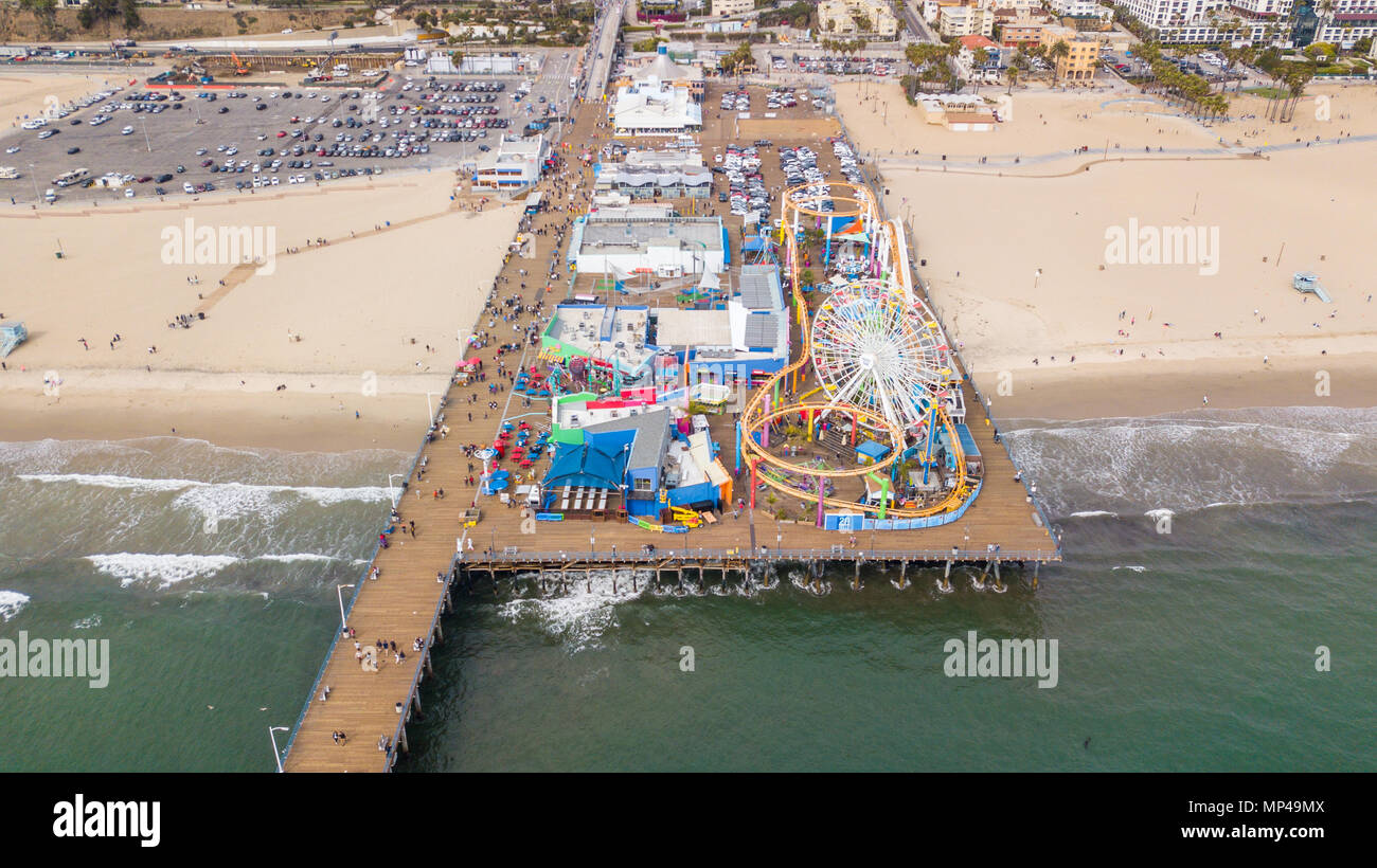 Santa Monica Pier, Santa Monica, California, USA Stock Photo