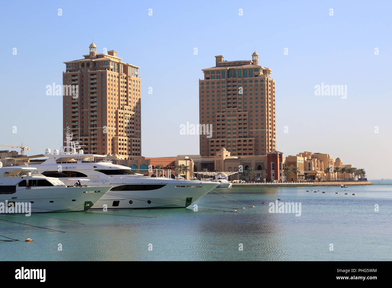 Katar, Doha, Stadtteil The Pearl im Porto Arabia Stock Photo