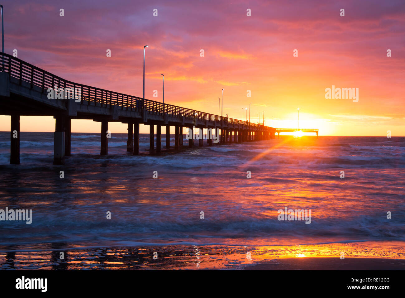 Bob Hall Pier, Padre Balli Park, Corpus Christi, Texas Stock Photo