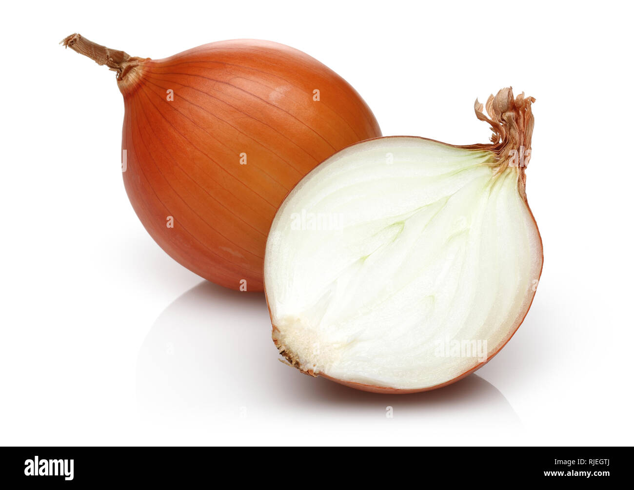 Yellow onion isolated on white background Stock Photo