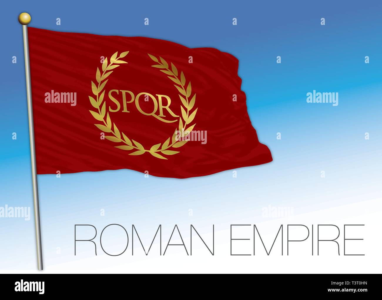 Roman Empire historical flag, SPQR, vector illustration Stock Vector