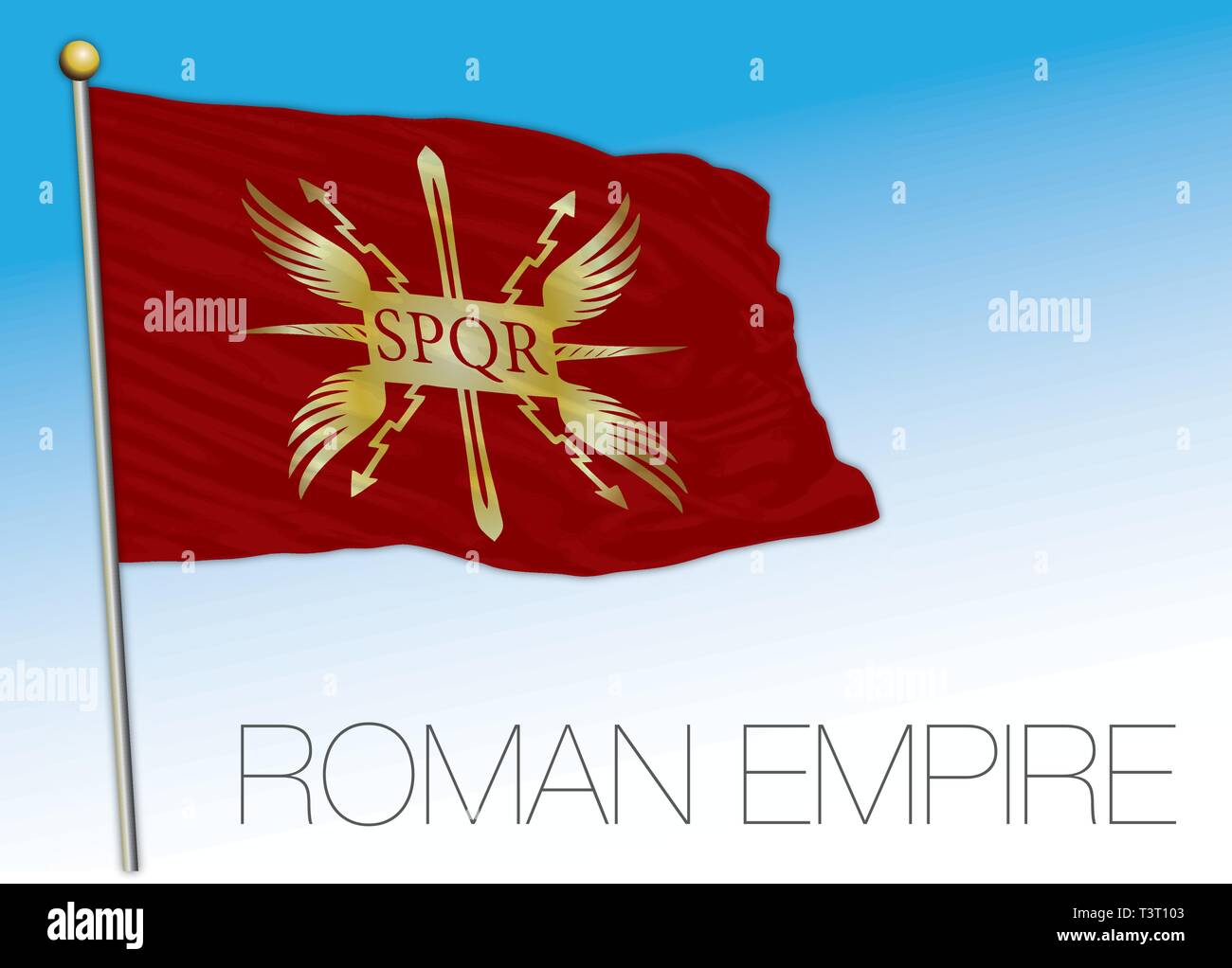 Roman Empire historical flag, SPQR, vector illustration Stock Vector