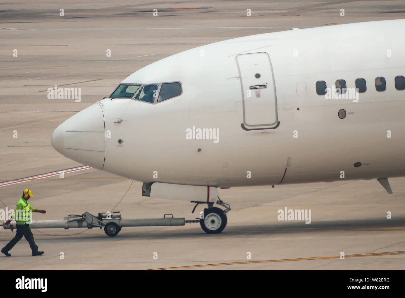 Boeing 737-800NG Ready for Departure in Tarmac Stock Photo